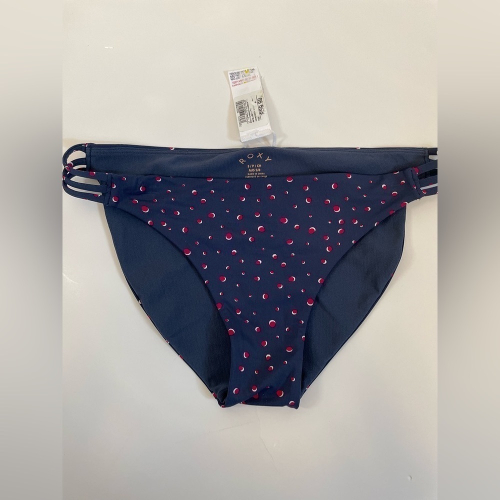 Navy blue with red&white dots Roxy bikini bottom